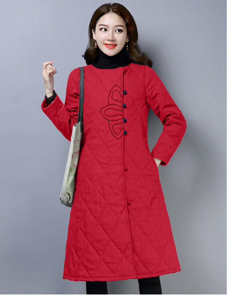 Stílusos női kabát piros és kék színben