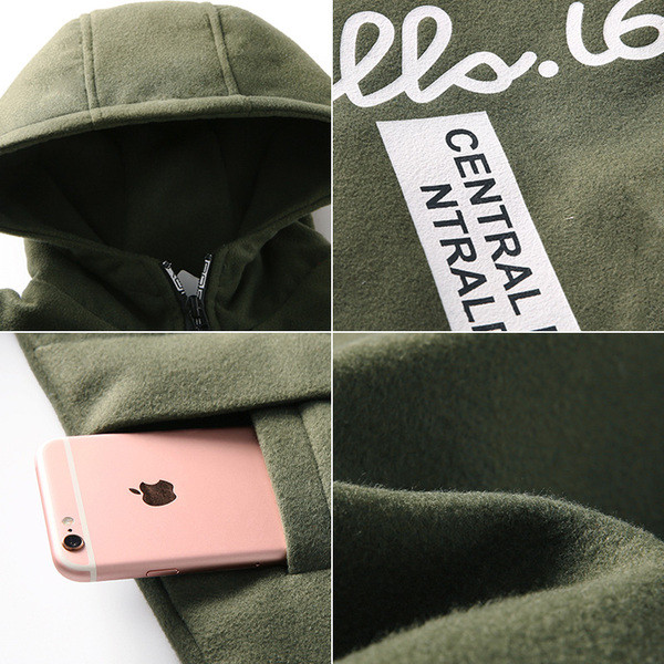 Stílusos gyerekkabát feliratokkal és kapucnival, három színben