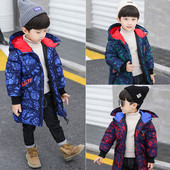 Alkalmi gyerek téli kabát fiúknak kapucnival három színben