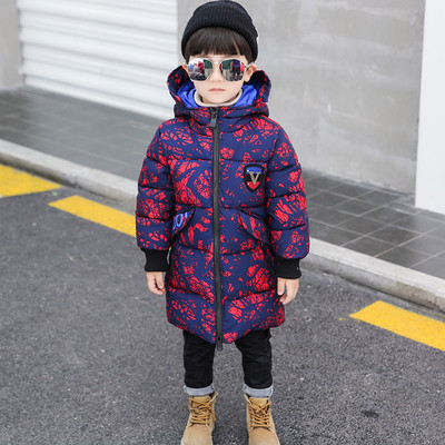 Alkalmi gyerek téli kabát fiúknak kapucnival három színben