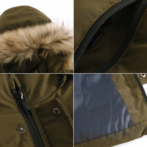 Egyszerű gyerekkabát fiúknak két színben, pehely kapucnival