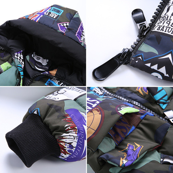 Színes téli gyerekkabát fiúknak