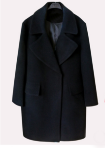 Palton de iarnă de damă model larg în negru și roșu