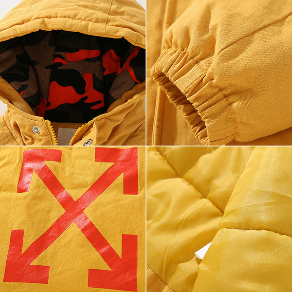 Gyerek modern kabát fiúknak, hátul rátéttel