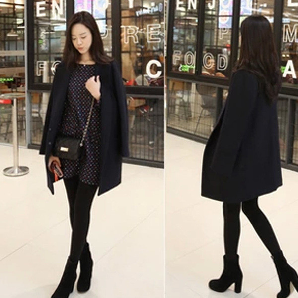 Női kabát szürke és fekete zsebekkel