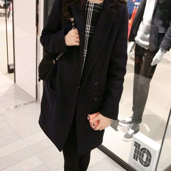 Női kabát szürke és fekete zsebekkel