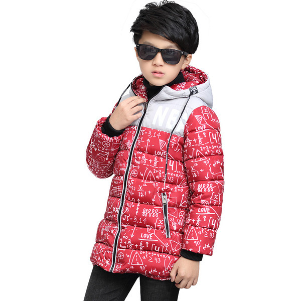 Stílusos gyerek téli kabát fiúknak három színben felirattal