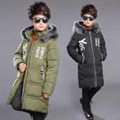 Elegáns gyermek hosszú kabát fiúknak két színben felirattal