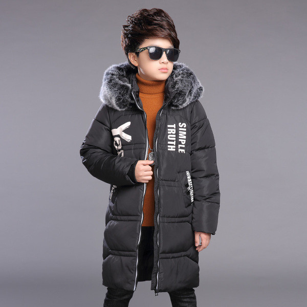 Elegáns gyermek hosszú kabát fiúknak két színben felirattal