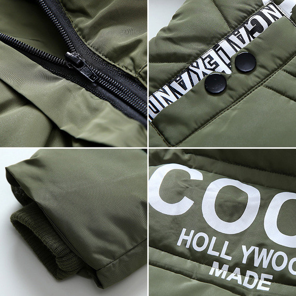 Elegáns gyermek hosszú kabát fiúknak két színben felirattal