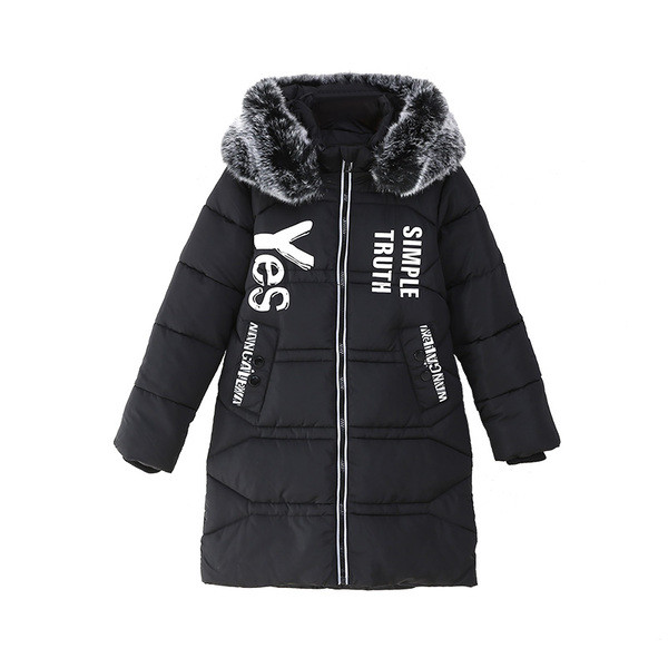 Elegáns gyermek hosszú kabát fiúknak két színben felirattal