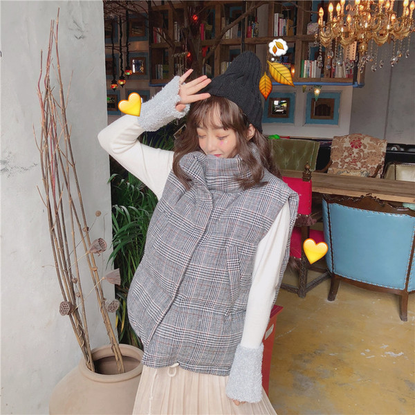 Kockás női mellény széles modell két színben