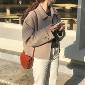 Palton de dama model scurt in doua culori