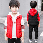 Napi gyerekmellény fiúknak fekete és piros színben