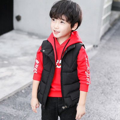 Napi gyerekmellény fiúknak fekete és piros színben