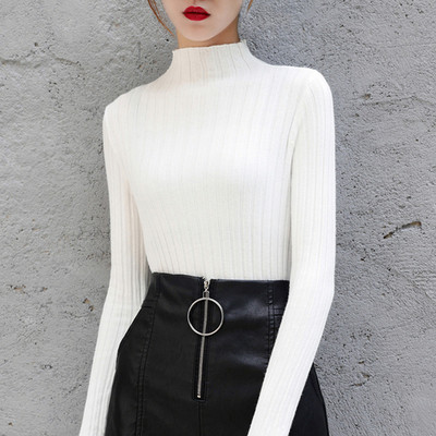 Pulover elegant de dama cu guler inalt in mai multe culori