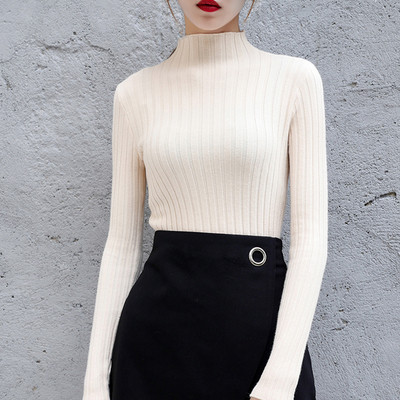 Pulover elegant de dama cu guler inalt in mai multe culori