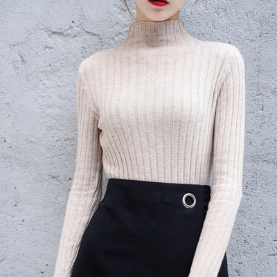 Pulover elegant de dama cu guler inalt in mai multe culori