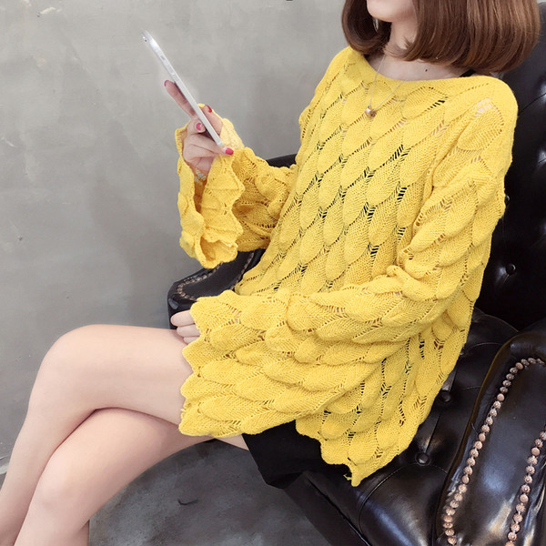 Actual pulover de dama model lat cu maneci lotus in trei culori