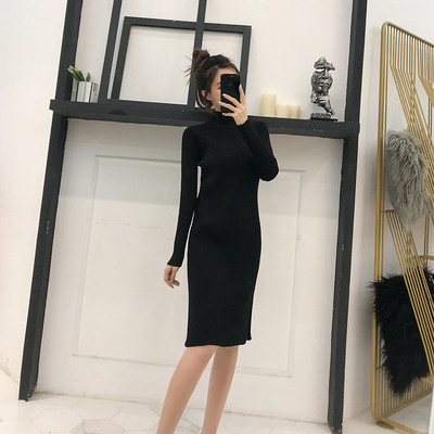 Stílusos téli ruha és O-nyakú három színben