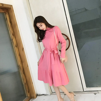 Elegáns női ruha övvel, három színben