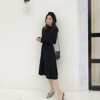 Elegáns női ruha övvel, három színben