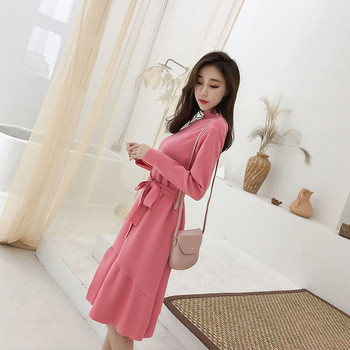 Elegáns női ruha övvel, három színben