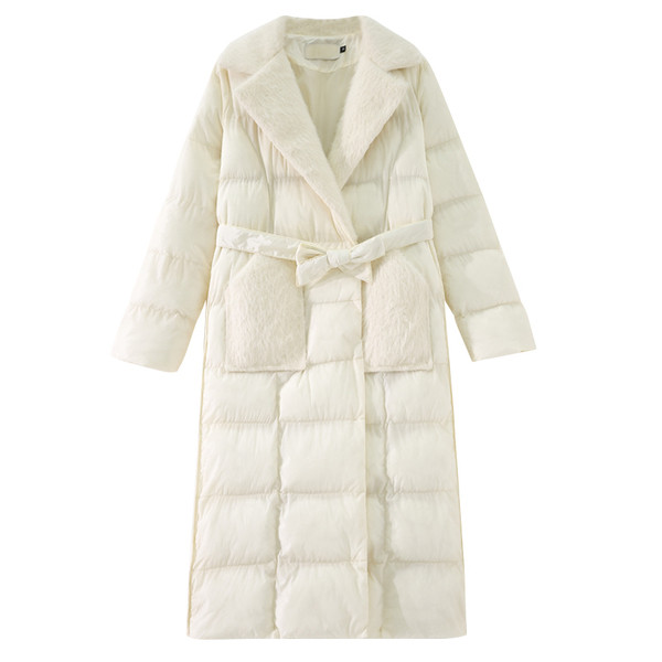 Hosszú női kabát övvel, három színben