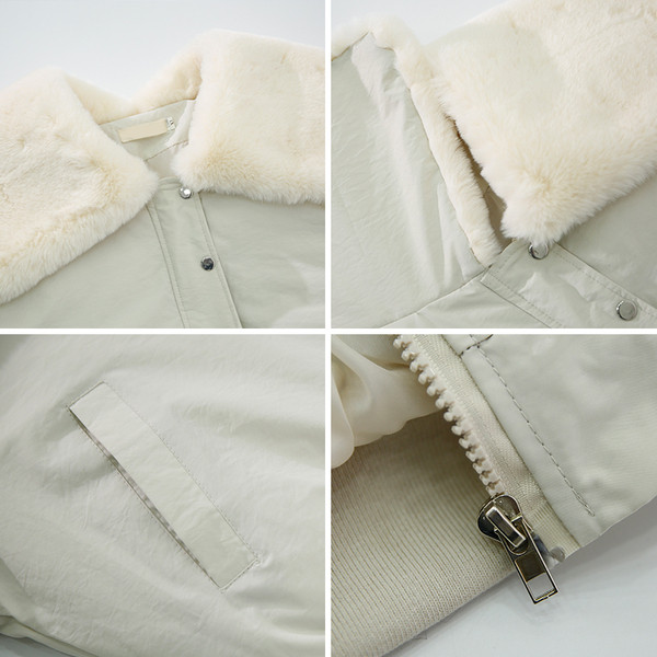 Stílusos női kabát pehelygallérral, három színben