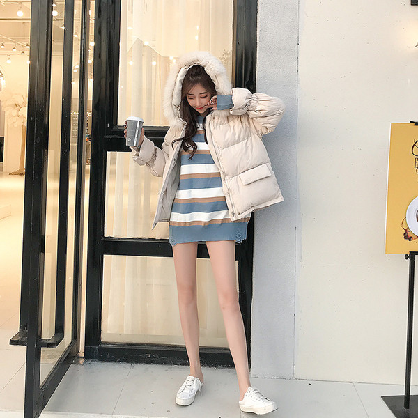 Модерно дамско яке с качулка в  три цвята