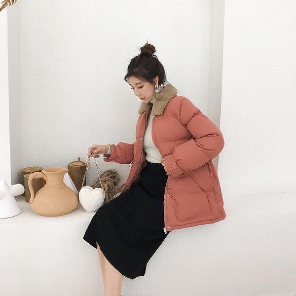 Női téli kabát puha gallérral több színben