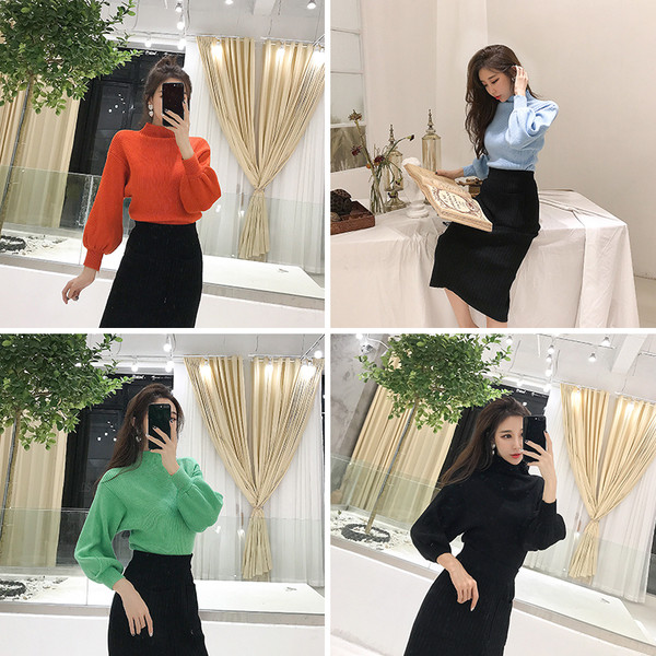 Stílusos női pulóver O-nyakkal, négy színben