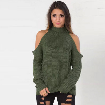 Pulover de dama modern cu umerii deschisi in mai multe culori