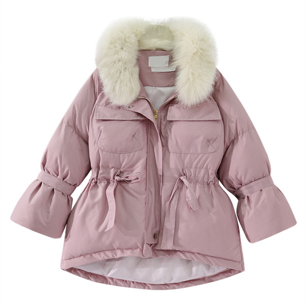 Női kabát puha gallérral, három színben