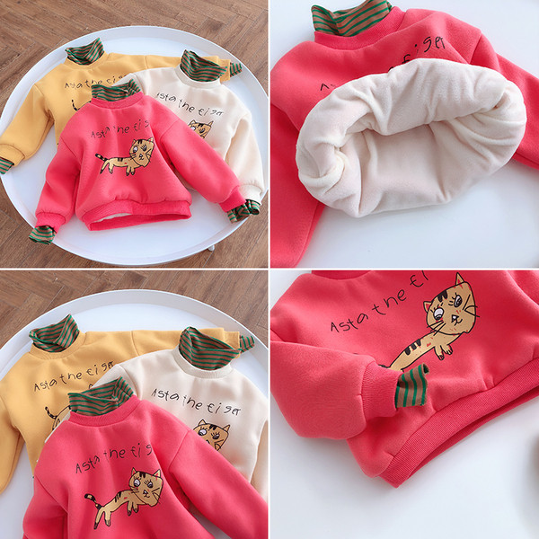 Gyermek modern pulóver lányoknak három színben rátéttel