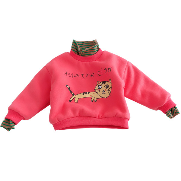 Gyermek modern pulóver lányoknak három színben rátéttel