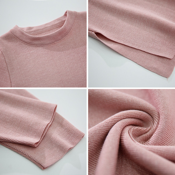 Stílusos női ruha O-alakú gallérral, három színben