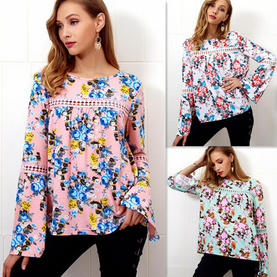 Bluza de dama cu motive florale in trei culori