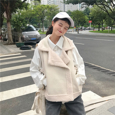 Κομψή χνουδωτή κυρία σε ελαφρύ και σκούρο χρώμα