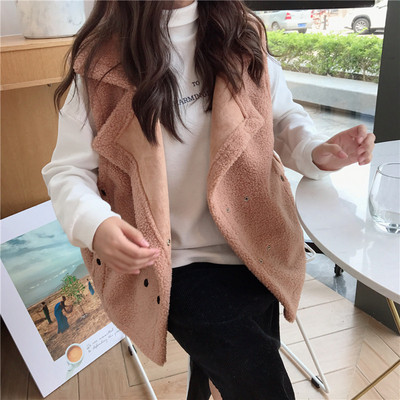 Vesta de dama toamna-iarna cu decolteu in V in doua culori