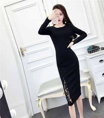 Modern női ruha csipkével, négy színben