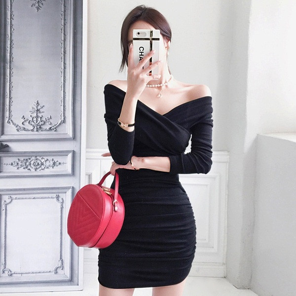 Rochie eleganta de dama in negru si roz