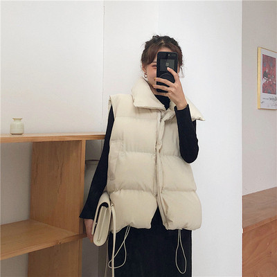 Alkalmi női mellény széles modell fekete és bézs színben