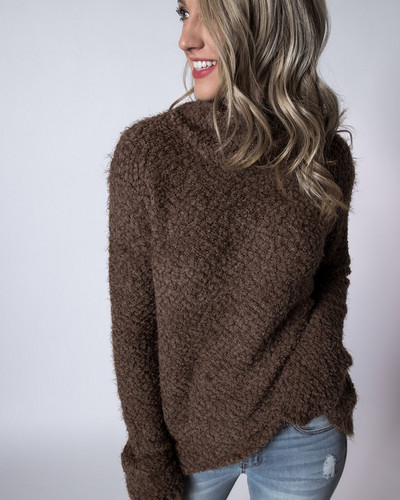 Pulover moale de dama cu decolteu O in doua culori