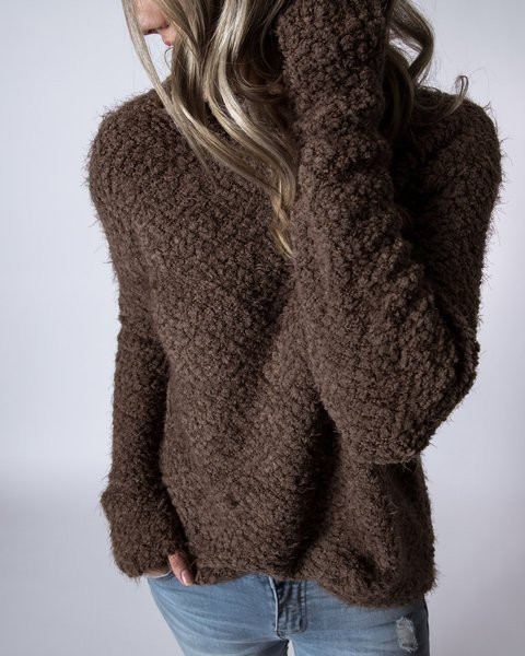 Pulover moale de dama cu decolteu O in doua culori