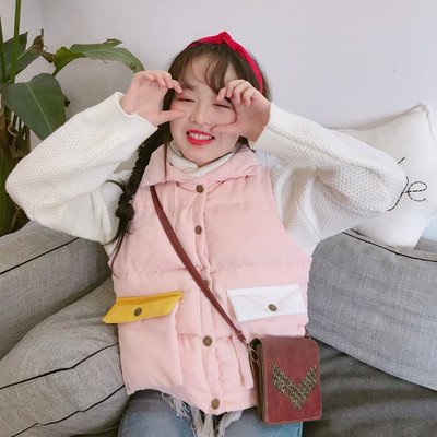 Modern női téli mellény több színben zsebben