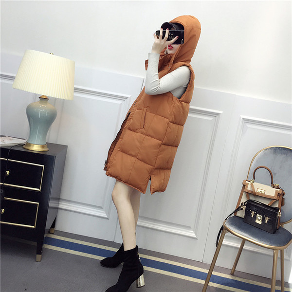 Vesta de dama moderna cu gluga in mai multe culori