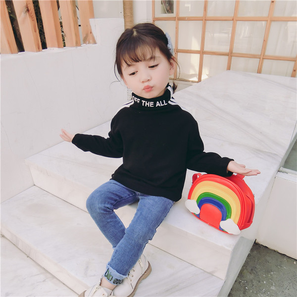 Casual children`s sweater for girls in several colors