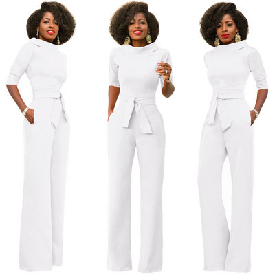 Дамски гащеризон широк модел с колан в няколко цвята