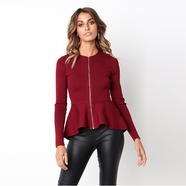 Modern női kabát szabású modell cipzárral, két színben